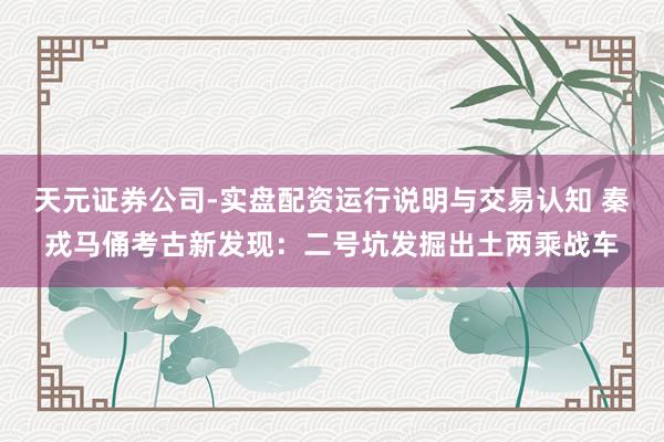 天元证券公司-实盘配资运行说明与交易认知 秦戎马俑考古新发现：二号坑发掘出土两乘战车